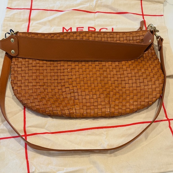 Clare V Tan Brown Leather Woven Moyen Messenger Shoulder Bag in Dustbag & Tag - Picture 8 of 10